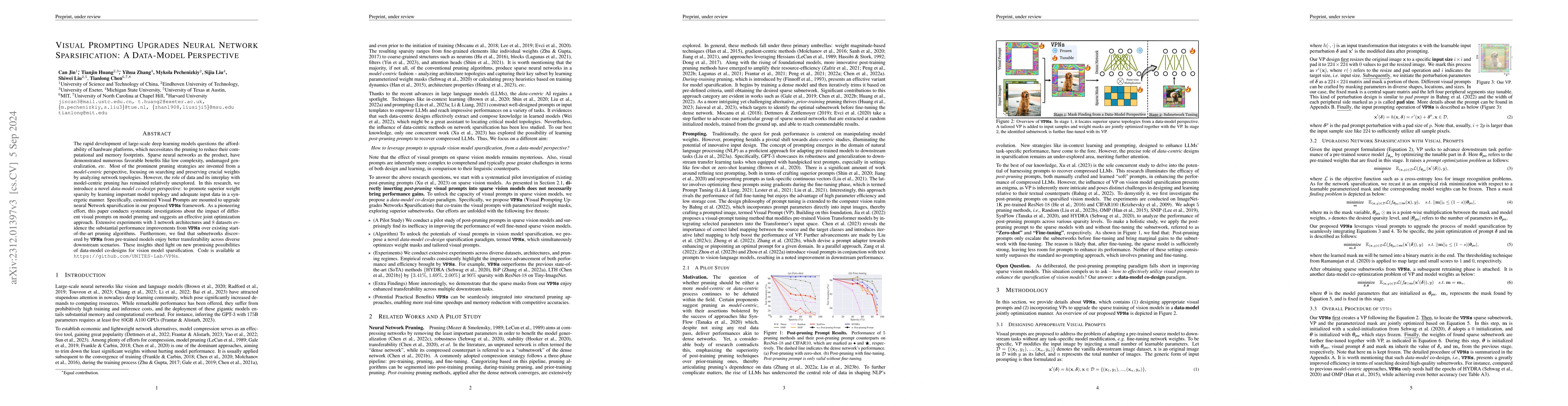 Thumbnail for Visual Prompting Upgrades Neural Network Sparsification: A Data-Model
  Perspective