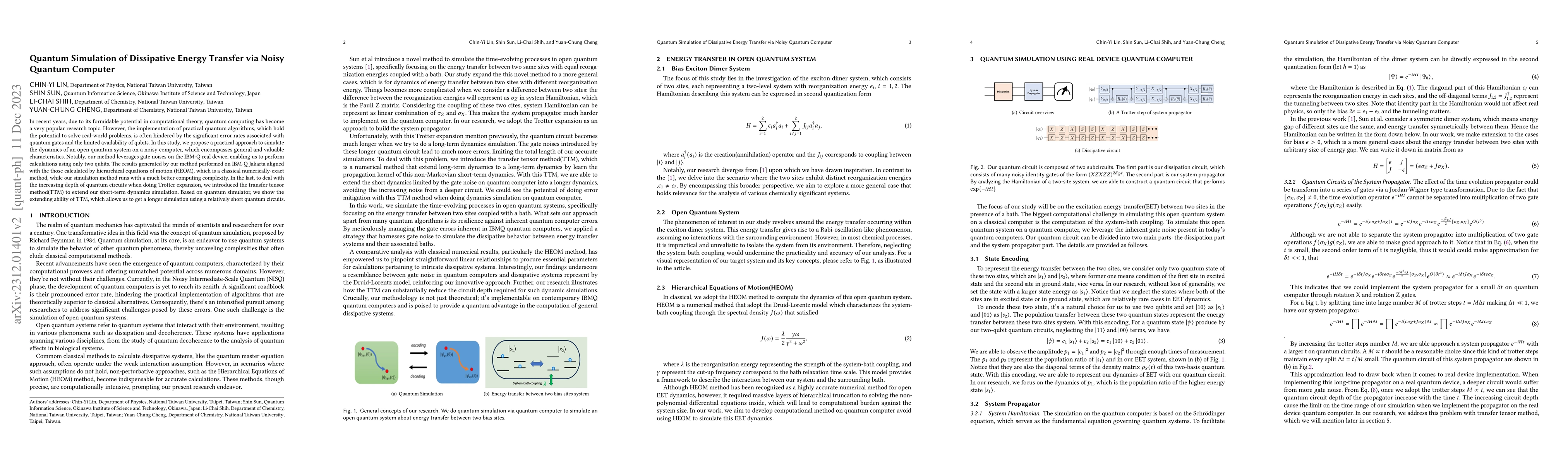 Thumbnail for Quantum Simulation of Dissipative Energy Transfer via Noisy Quantum
  Computer