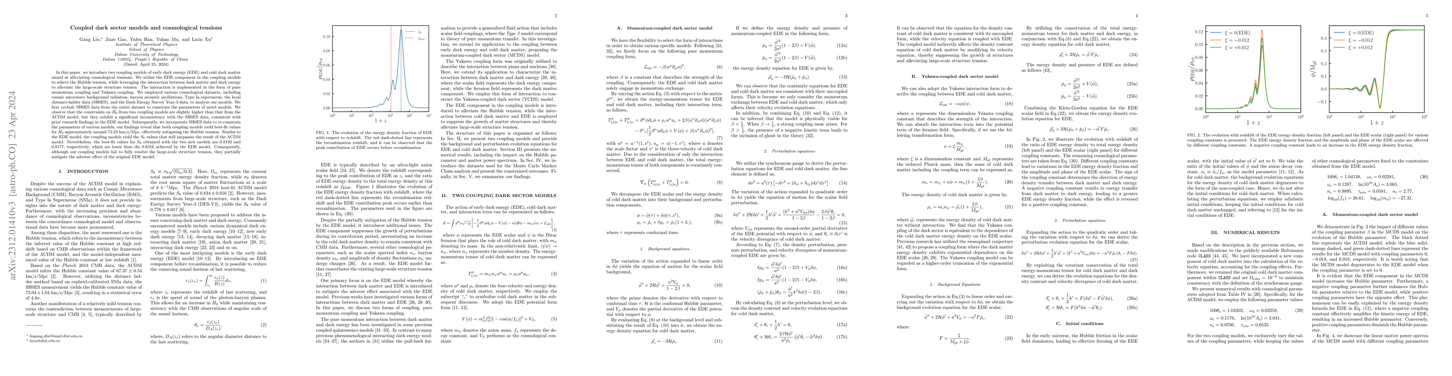 Thumbnail for Coupled Dark Sector Models and Cosmological Tensions