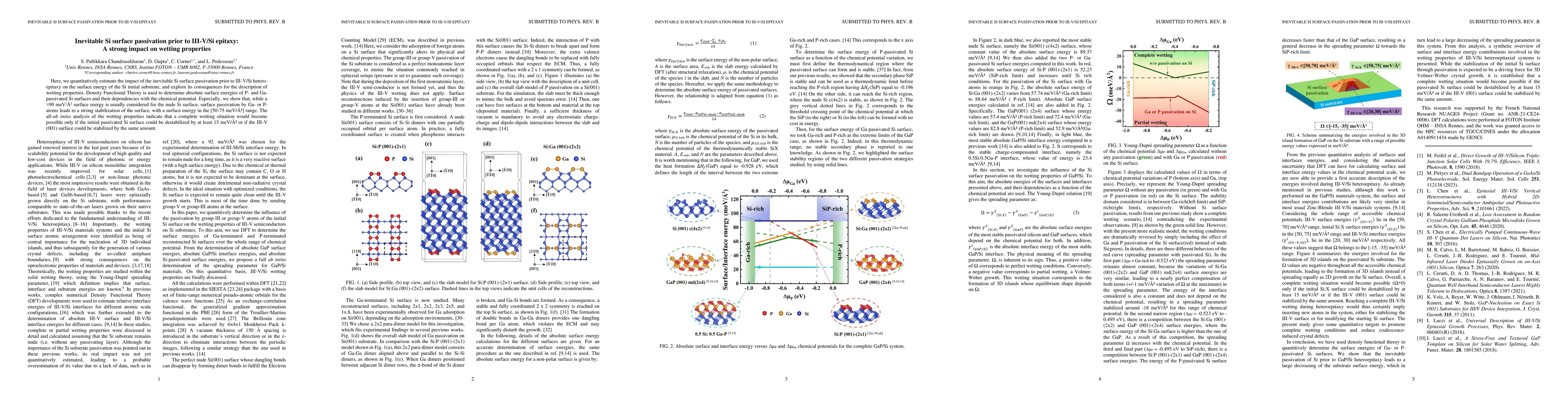 Thumbnail for Inevitable Si surface passivation prior to III-V/Si epitaxy: A strong
  impact on wetting properties