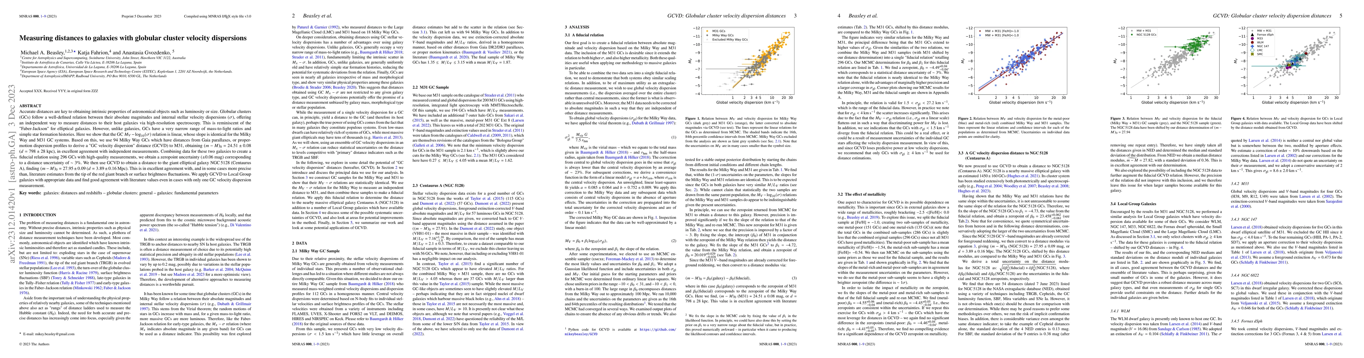Thumbnail for Measuring distances to galaxies with globular cluster velocity
  dispersions