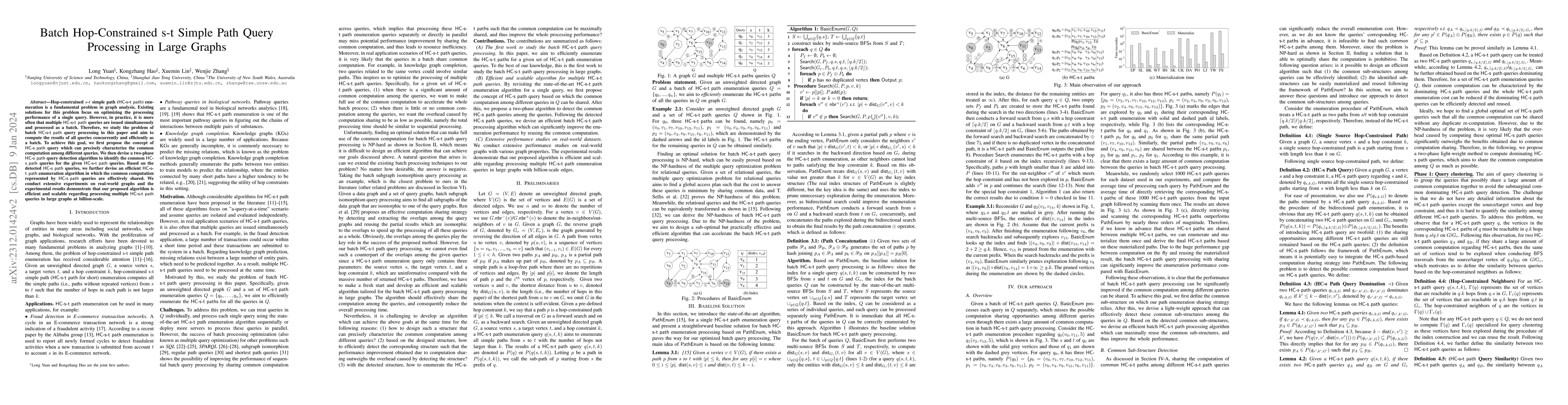 Thumbnail for Batch Hop-Constrained s-t Simple Path Query Processing in Large Graphs