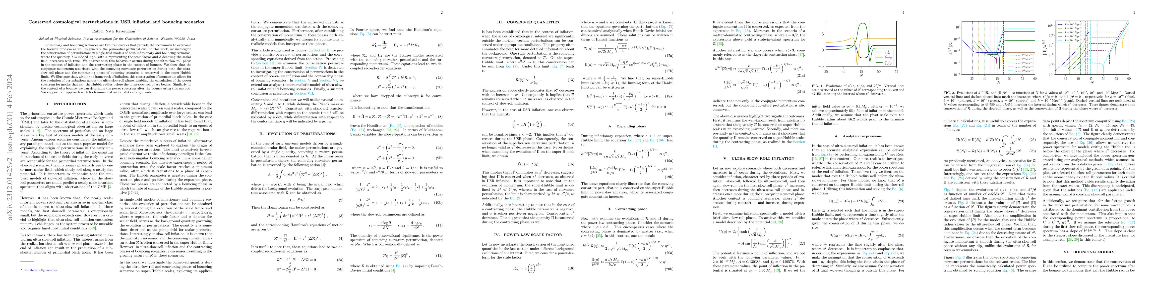 Thumbnail for Conserved cosmological perturbations in USR inflation and bouncing
  scenarios