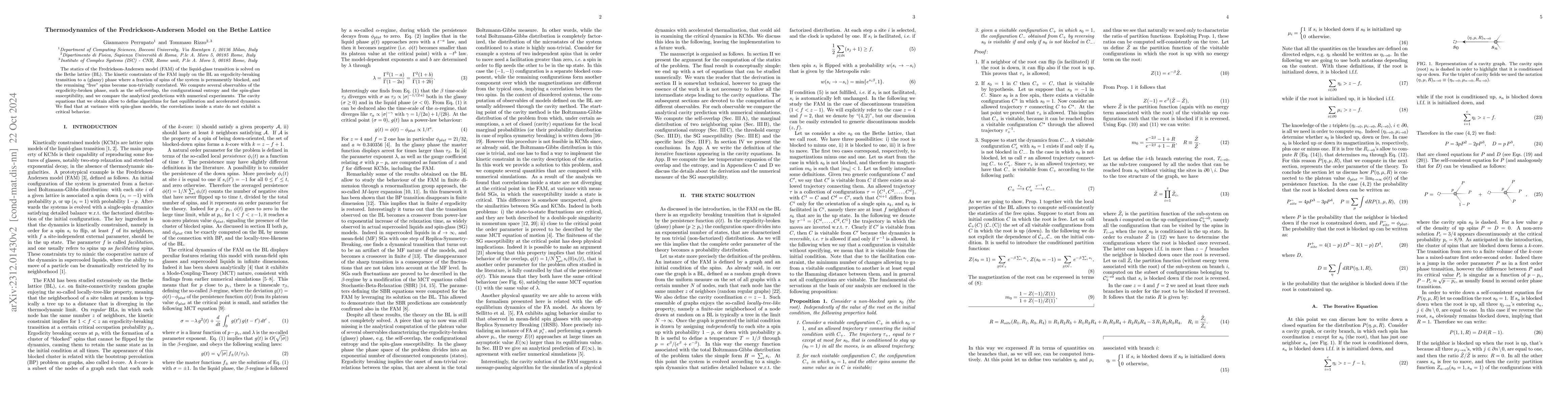 Thumbnail for Thermodynamics of the Fredrickson-Andersen Model on the Bethe Lattice
