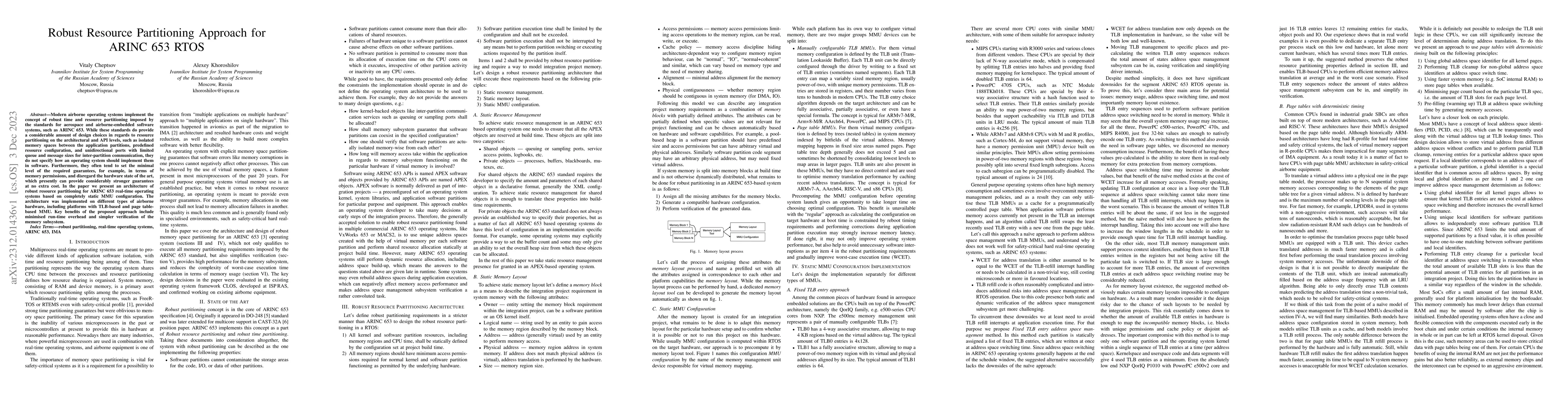 Thumbnail for Robust Resource Partitioning Approach for ARINC 653 RTOS