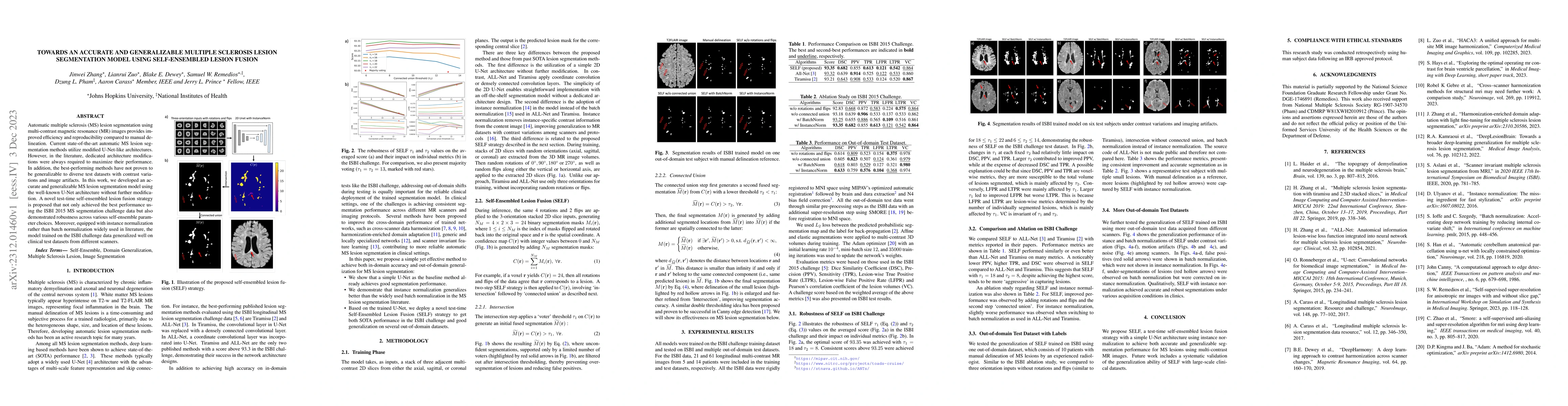 Thumbnail for Towards an accurate and generalizable multiple sclerosis lesion
  segmentation model using self-ensembled lesion fusion