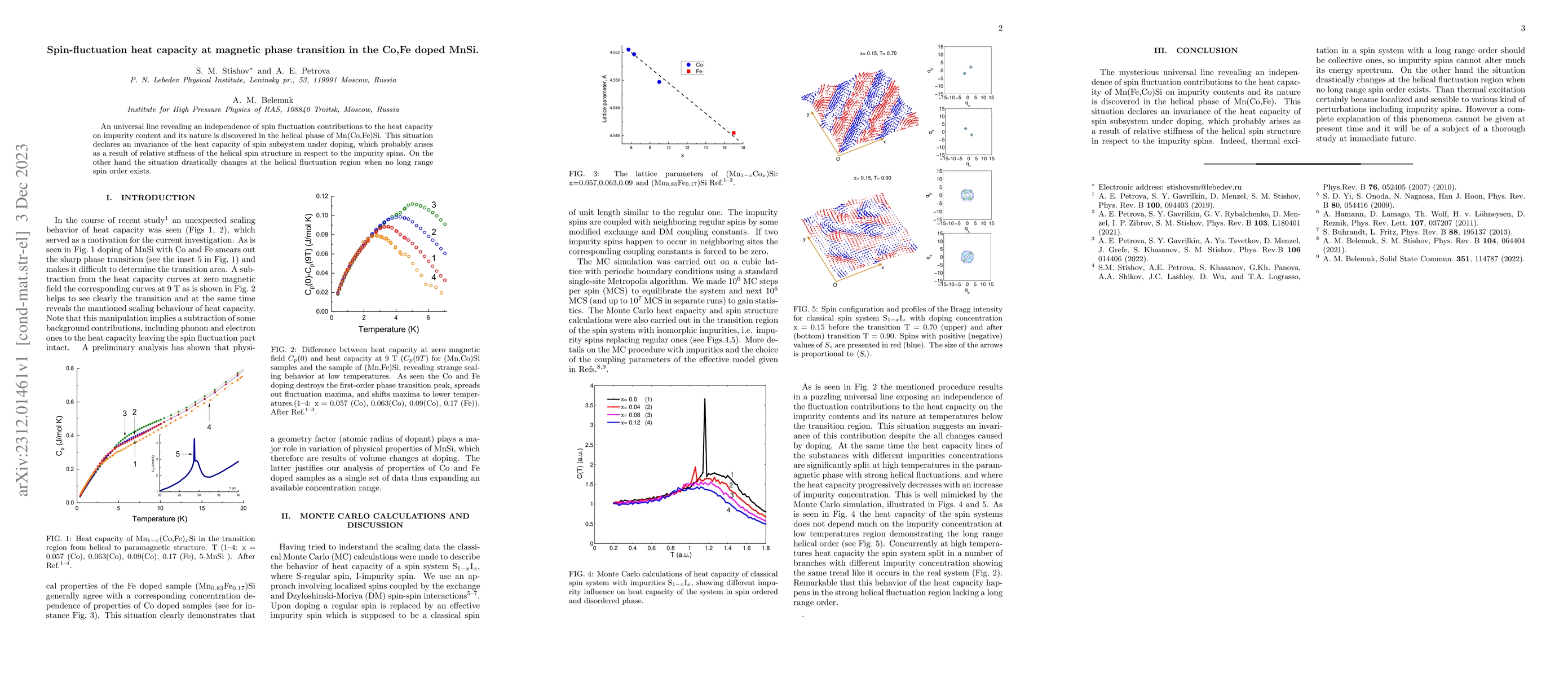 Thumbnail for Spin-fluctuation heat capacity at magnetic phase transition in the Co,Fe
  doped MnSi