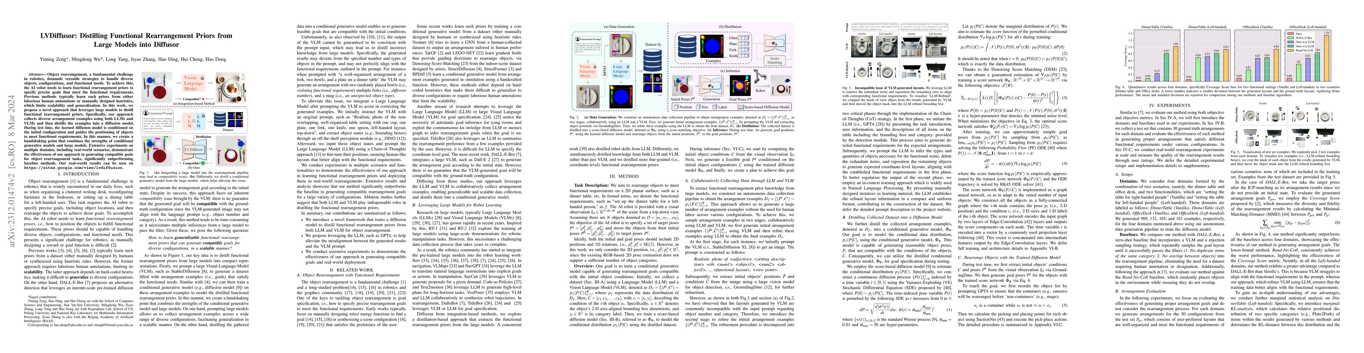 Thumbnail for LVDiffusor: Distilling Functional Rearrangement Priors from Large Models
  into Diffusor
