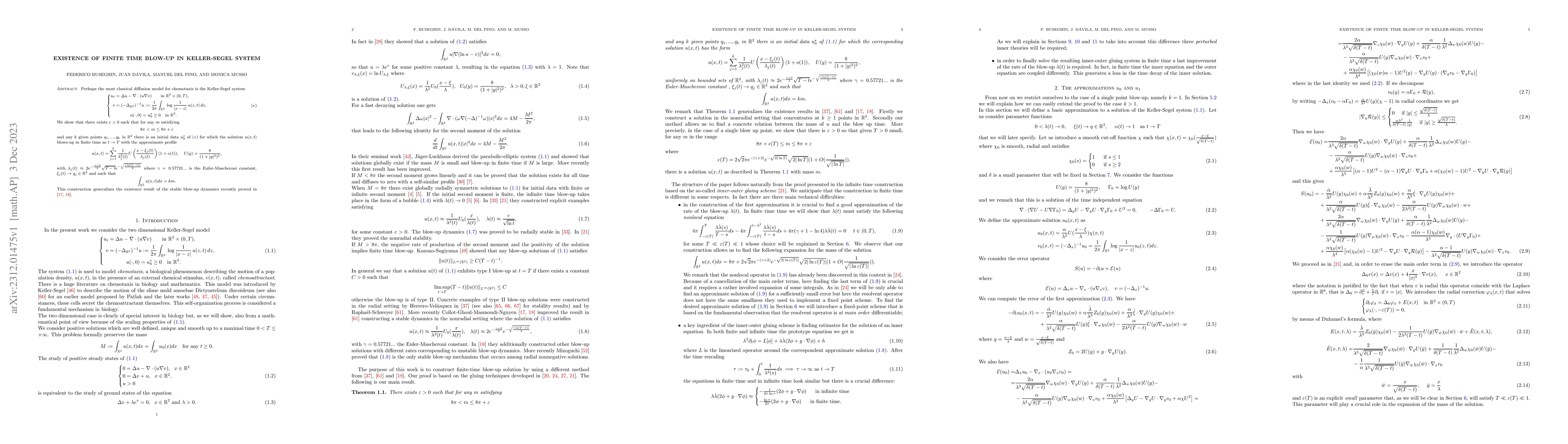 Thumbnail for Existence of finite time blow-up in Keller-Segel system