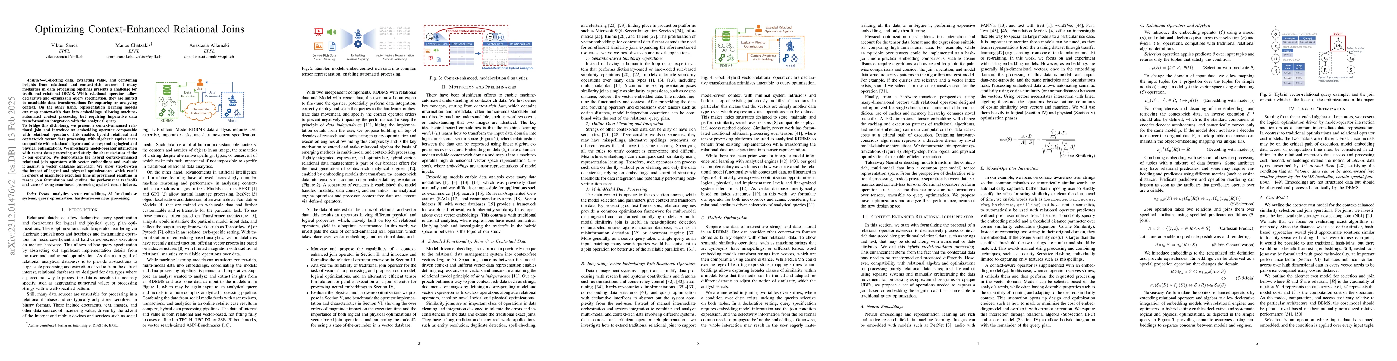 Thumbnail for Context-Enhanced Relational Operators with Vector Embeddings
