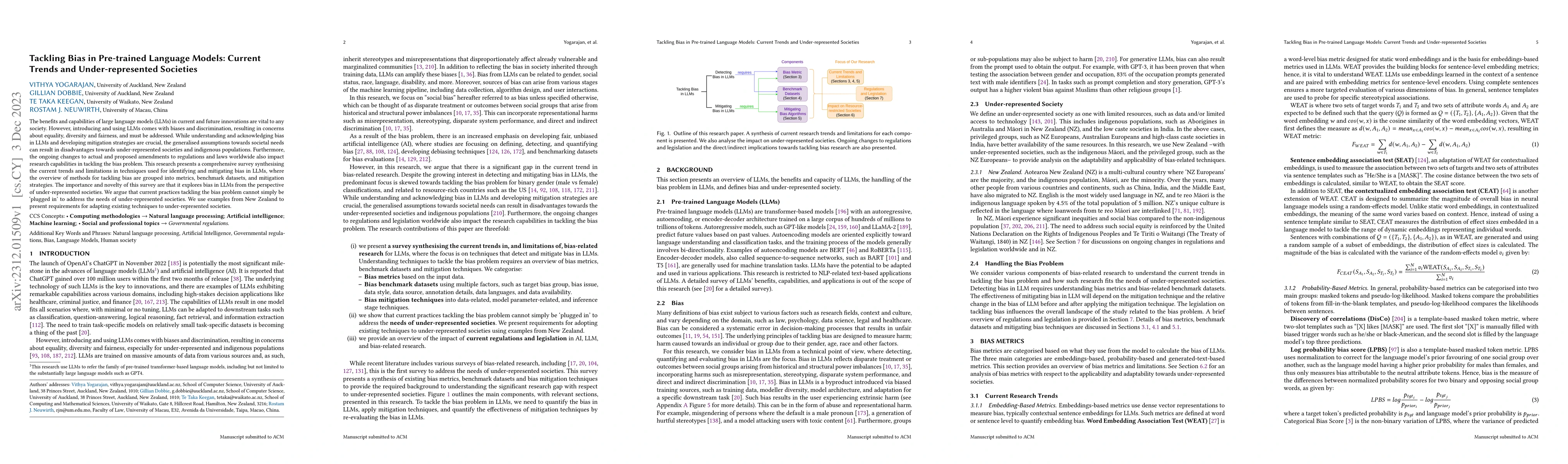 Thumbnail for Tackling Bias in Pre-trained Language Models: Current Trends and
  Under-represented Societies