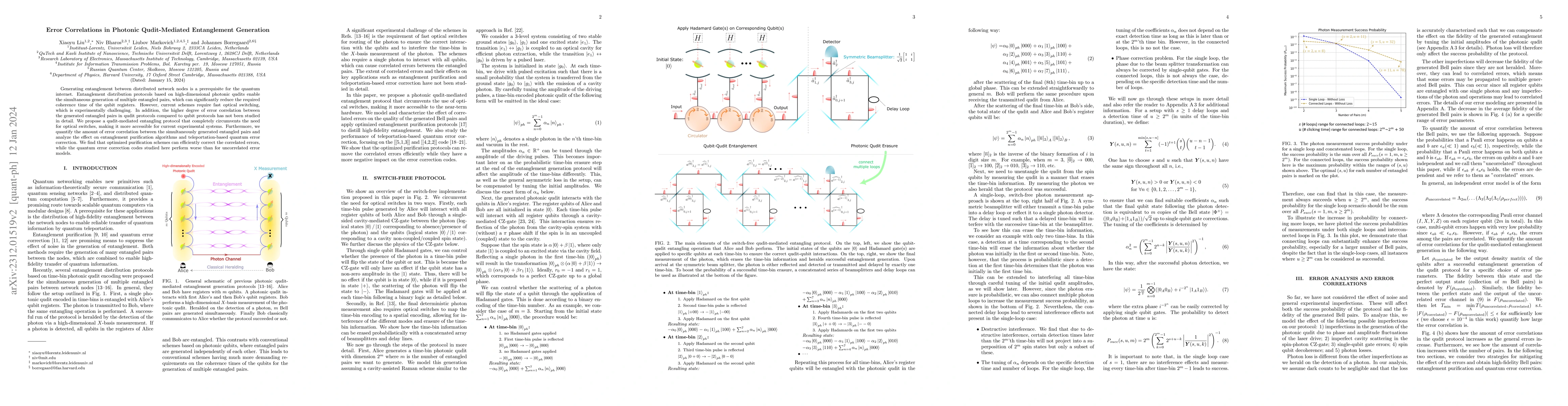 Thumbnail for Error Correlations in Photonic Qudit-Mediated Entanglement Generation