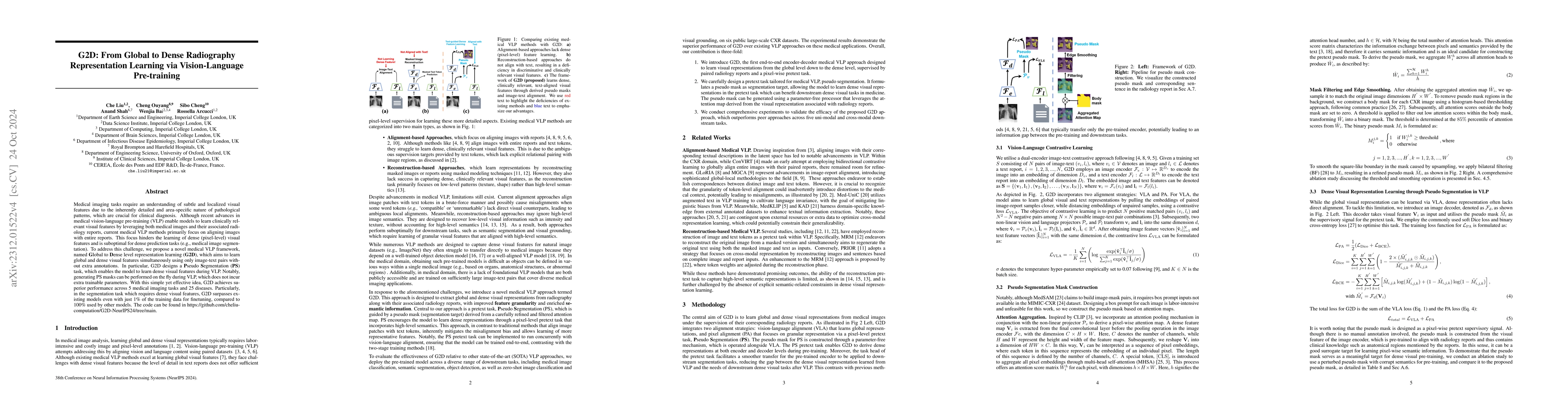 Thumbnail for G2D: From Global to Dense Radiography Representation Learning via
  Vision-Language Pre-training