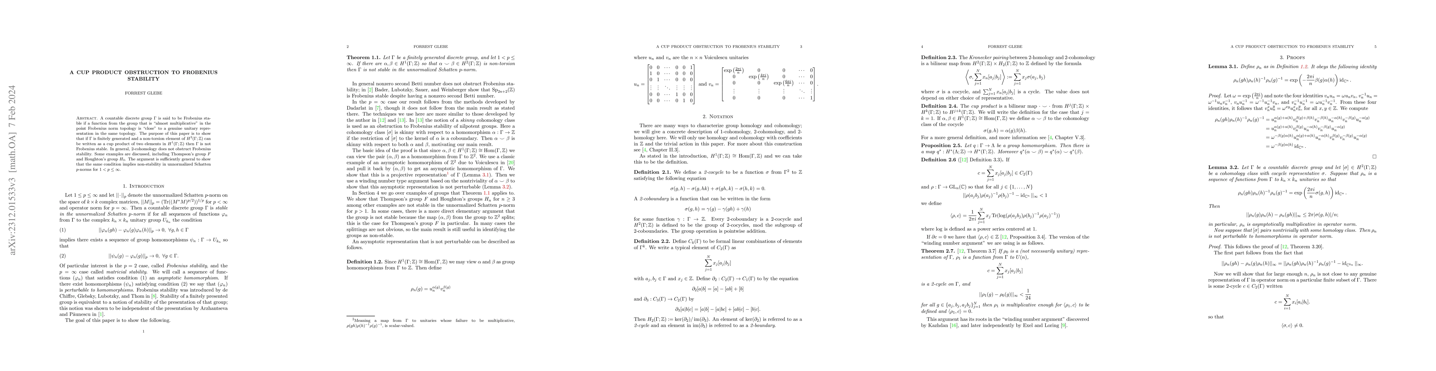 Thumbnail for A Cup Product Obstruction to Frobenius Stability