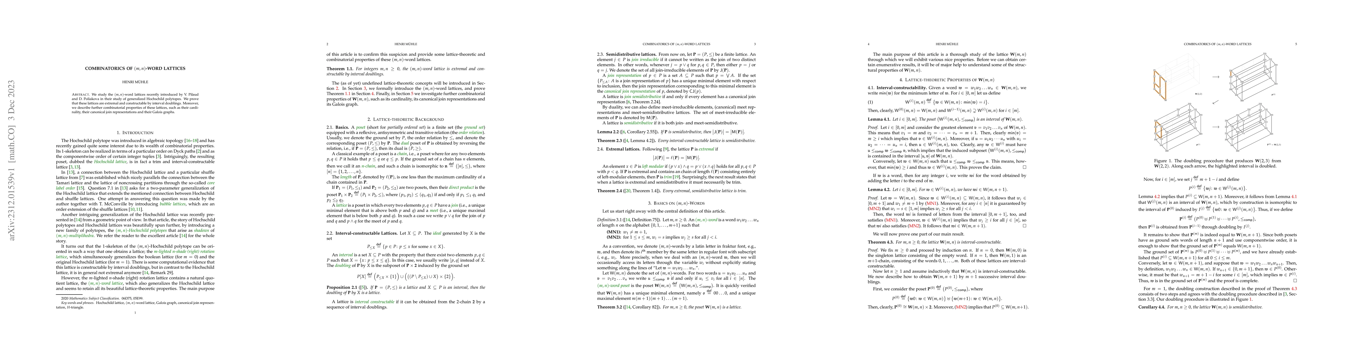 Thumbnail for Combinatorics of $(m,n)$-Word Lattices