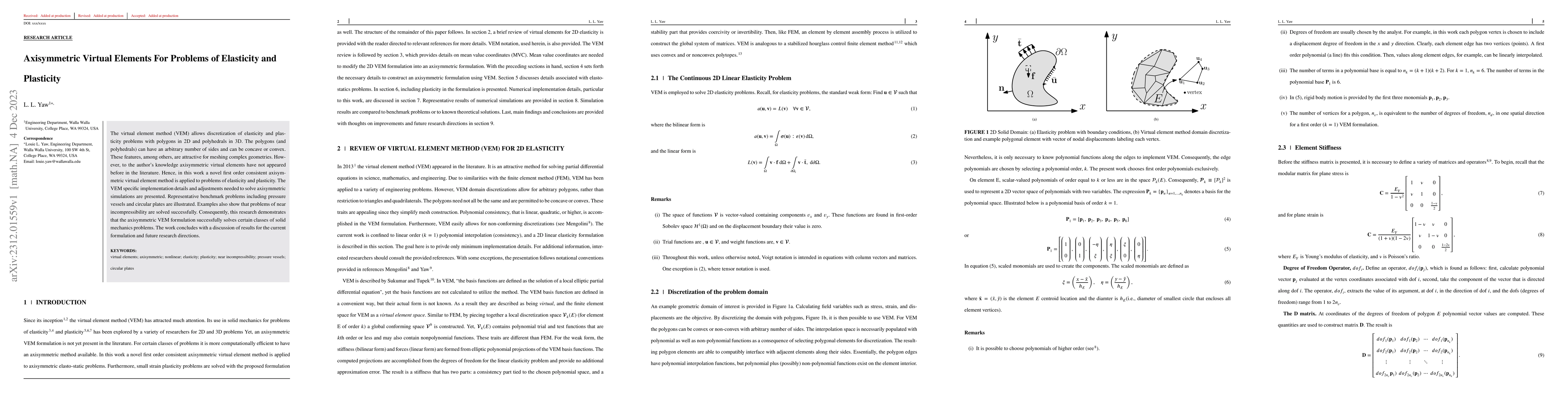 Thumbnail for Axisymmetric Virtual Elements For Problems of Elasticity and Plasticity