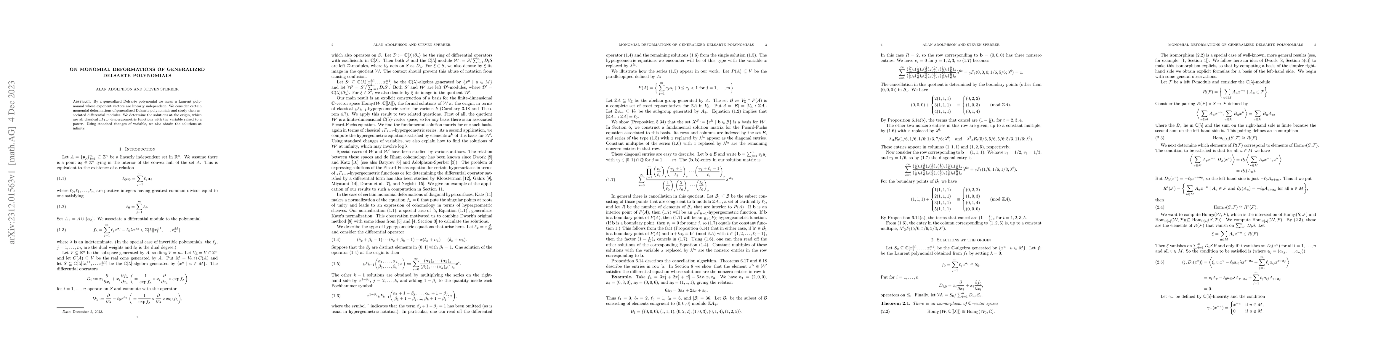Thumbnail for On Monomial Deformations of Generalized Delsarte Polynomials