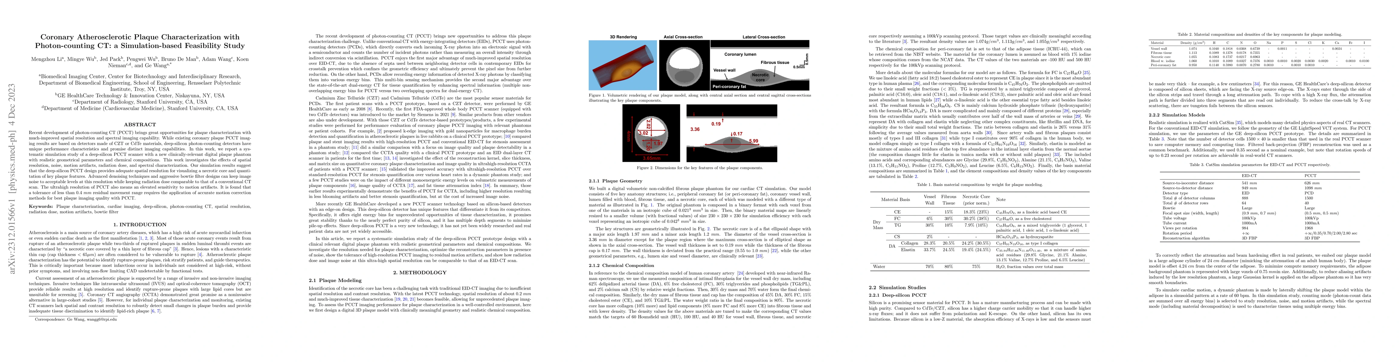 Thumbnail for Coronary Atherosclerotic Plaque Characterization with Photon-counting
  CT: a Simulation-based Feasibility Study