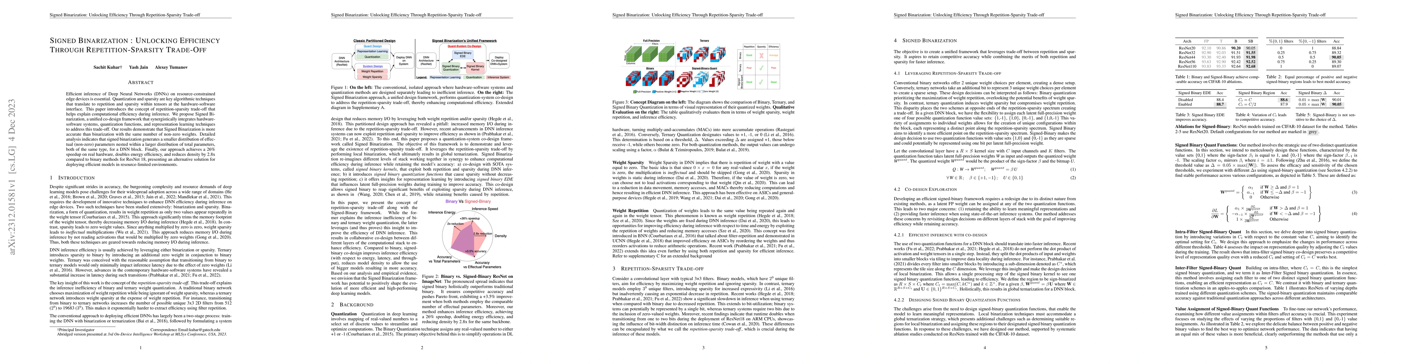 Thumbnail for Signed Binarization: Unlocking Efficiency Through Repetition-Sparsity
  Trade-Off