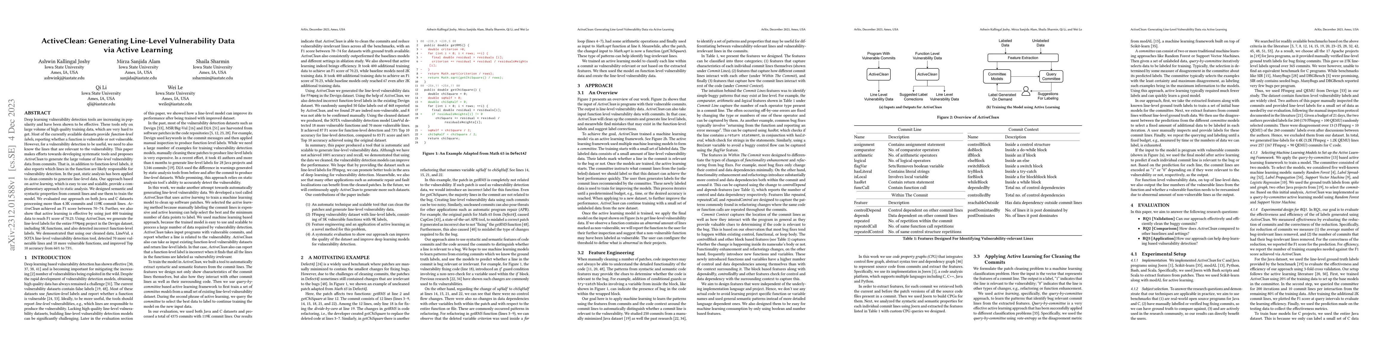 Thumbnail for ActiveClean: Generating Line-Level Vulnerability Data via Active
  Learning