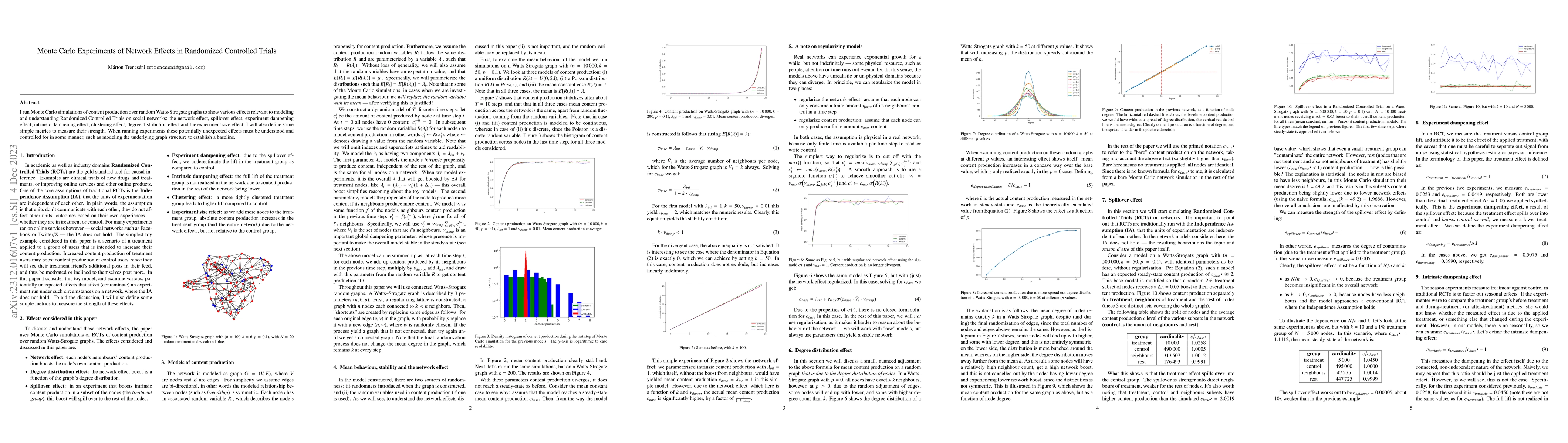 Thumbnail for Monte Carlo Experiments of Network Effects in Randomized Controlled
  Trials