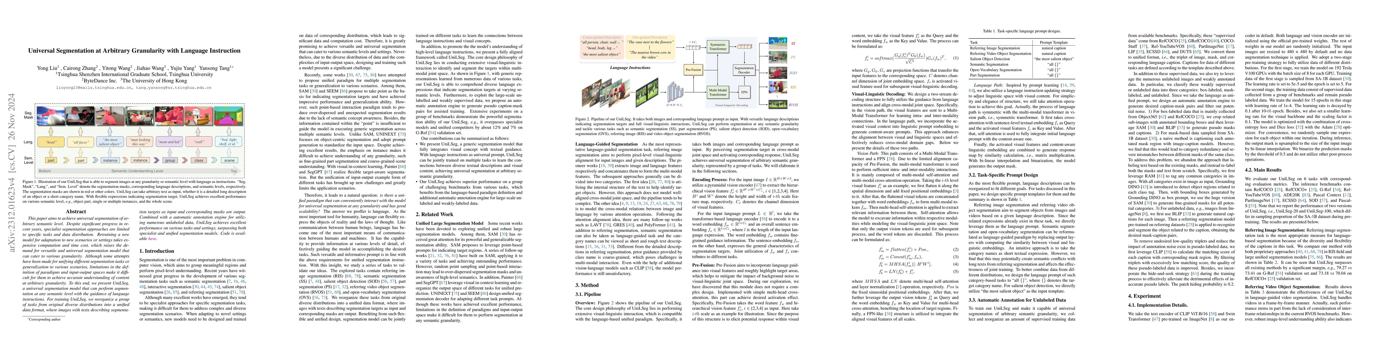 Thumbnail for Universal Segmentation at Arbitrary Granularity with Language
  Instruction