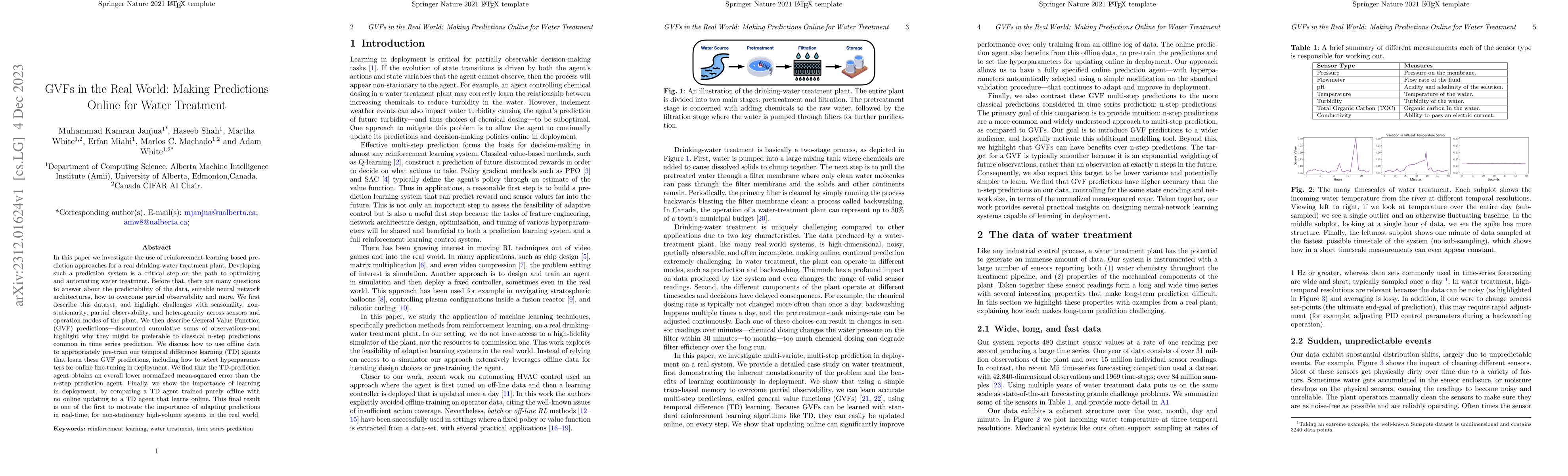 Thumbnail for GVFs in the Real World: Making Predictions Online for Water Treatment