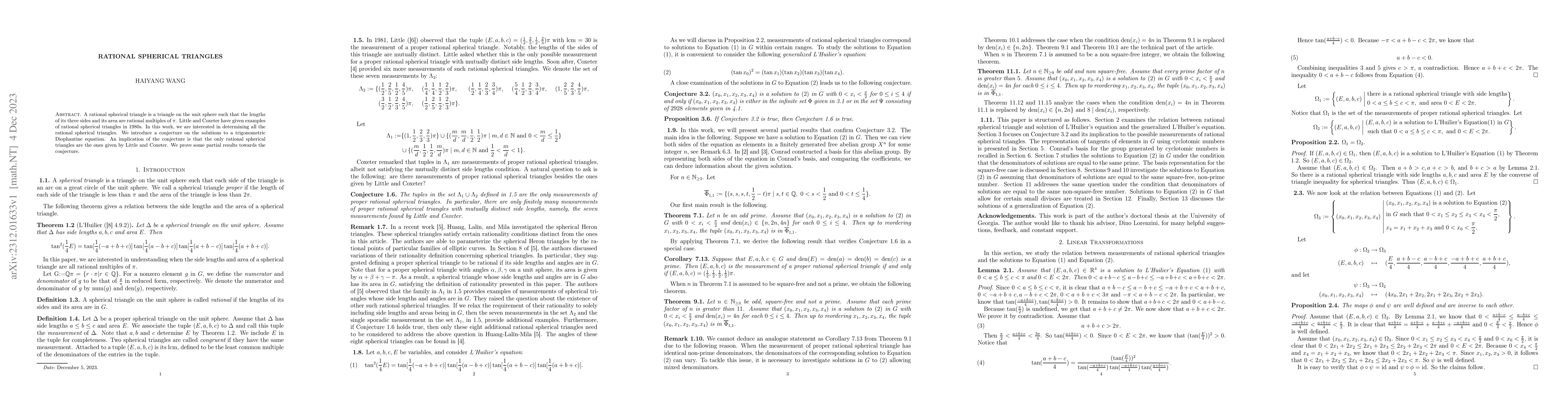 Thumbnail for Rational Spherical Triangles