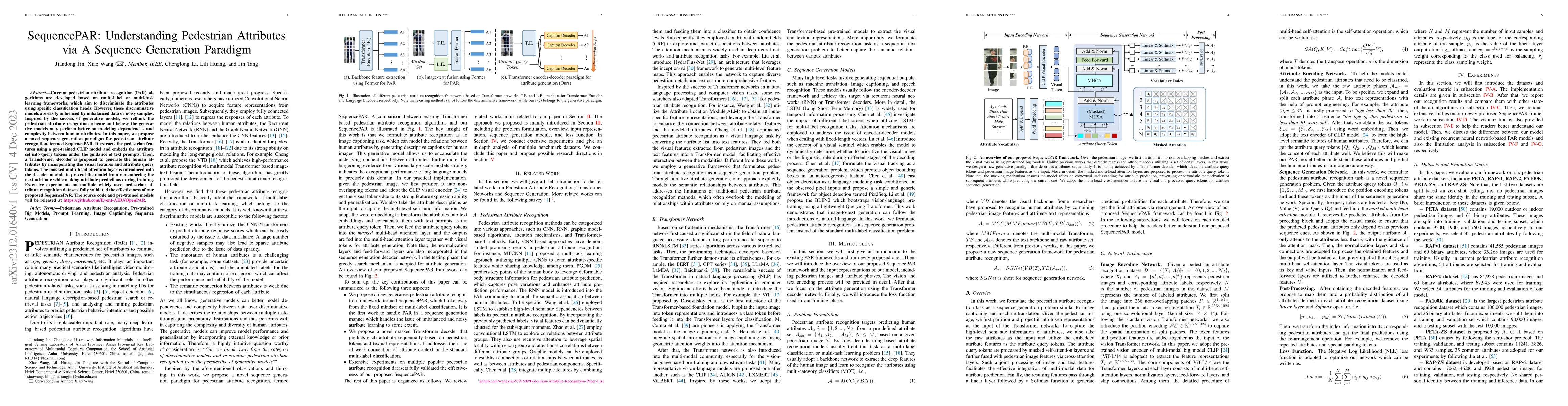 Thumbnail for SequencePAR: Understanding Pedestrian Attributes via A Sequence
  Generation Paradigm