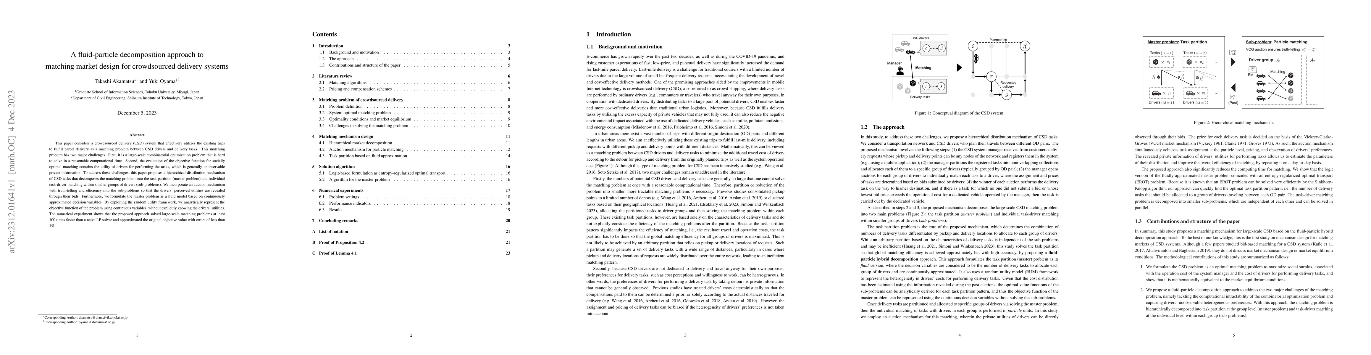 Thumbnail for A fluid-particle decomposition approach to matching market design for
  crowdsourced delivery systems
