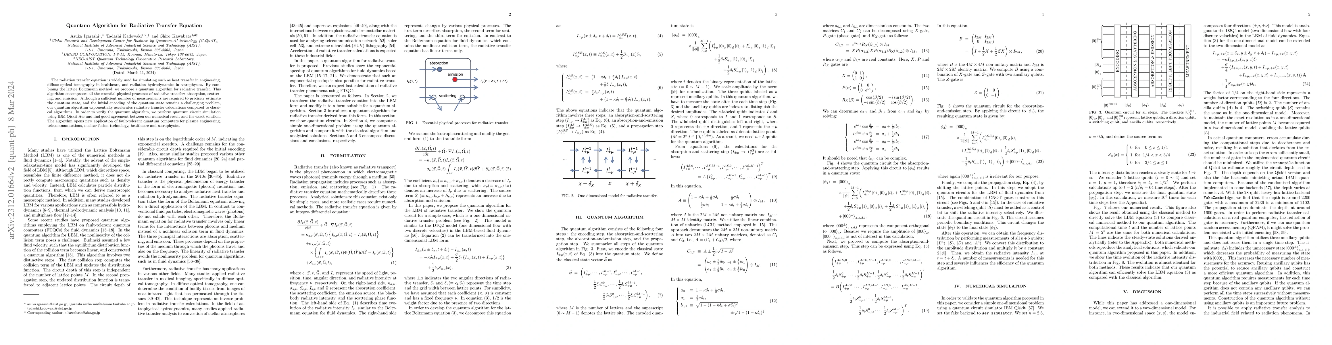 Thumbnail for Quantum Algorithm for Radiative Transfer Equation