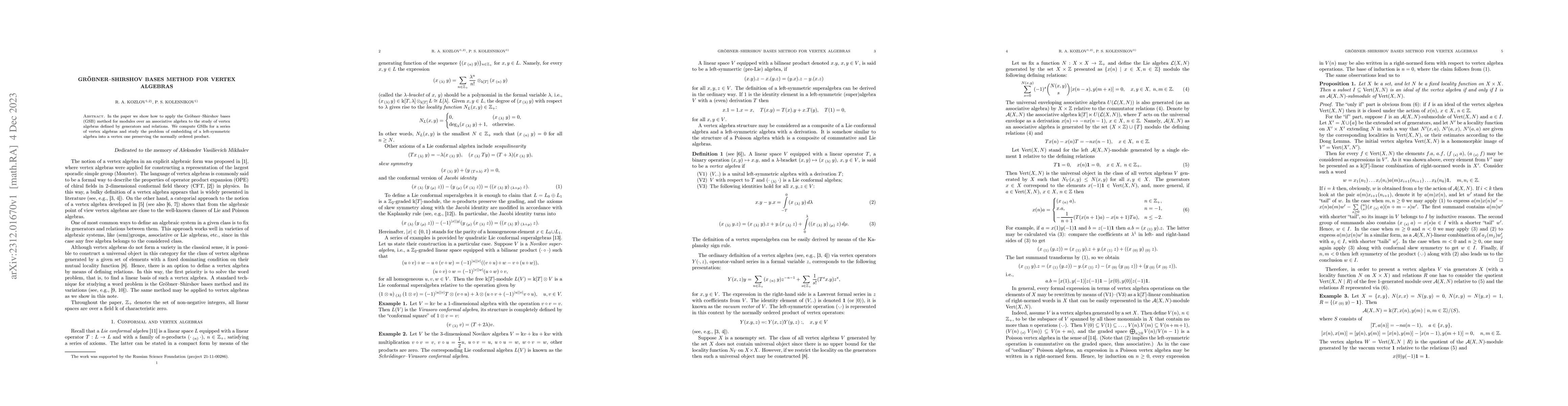 Thumbnail for Groebner--Shirshov bases method for vertex algebras