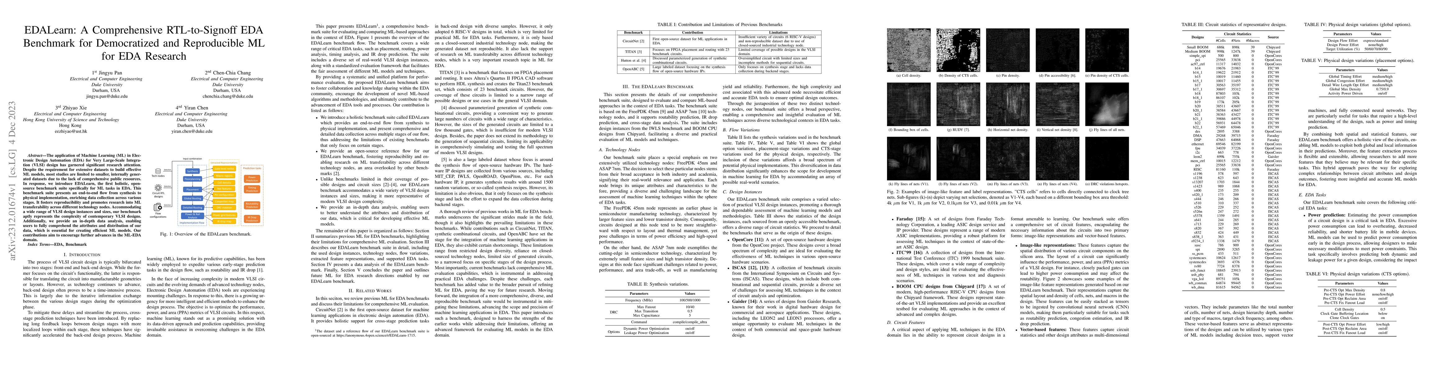 Thumbnail for EDALearn: A Comprehensive RTL-to-Signoff EDA Benchmark for Democratized
  and Reproducible ML for EDA Research