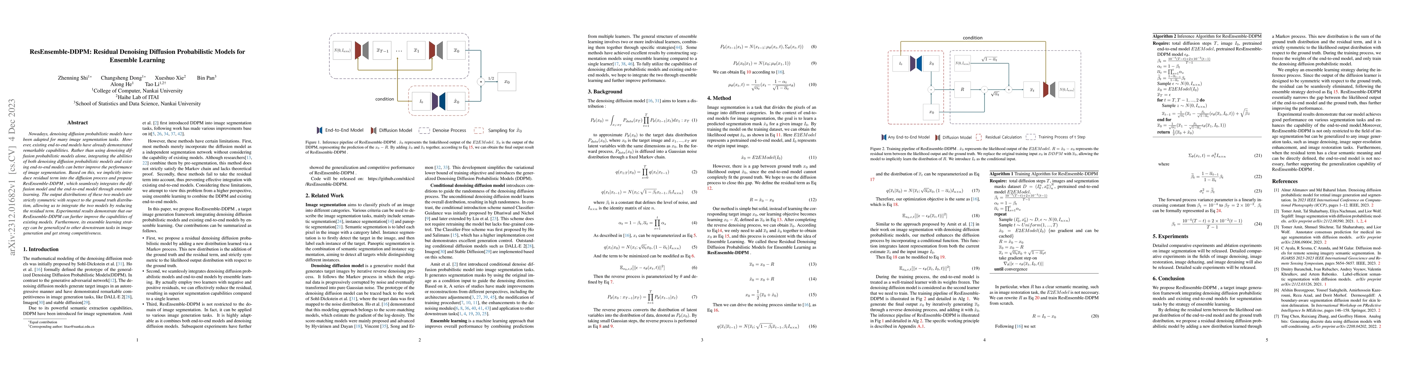 Thumbnail for ResEnsemble-DDPM: Residual Denoising Diffusion Probabilistic Models for
  Ensemble Learning
