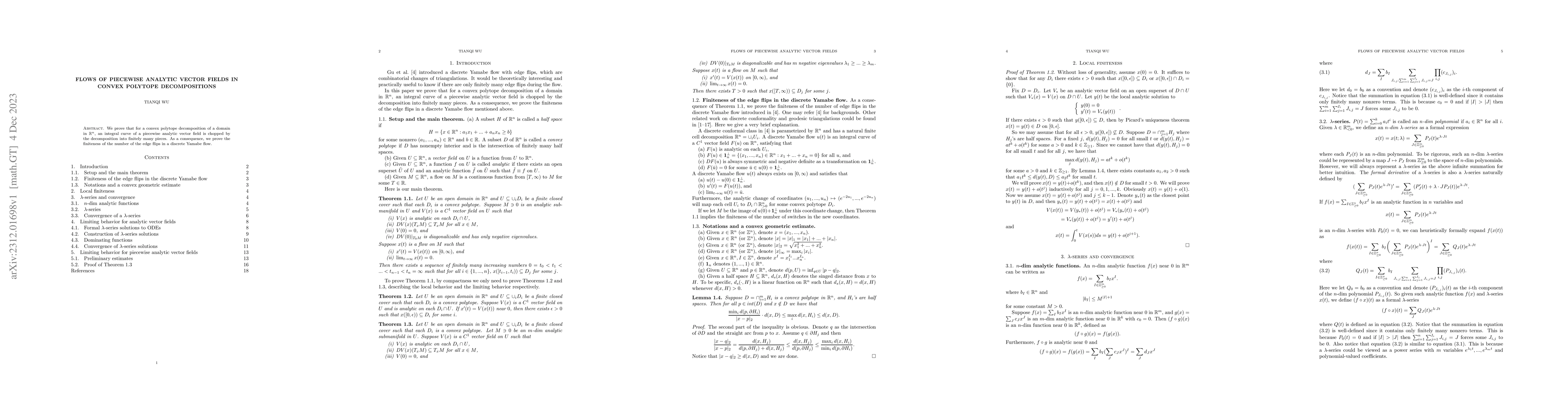 Thumbnail for Flows of piecewise analytic vector fields in convex polytope
  decompositions