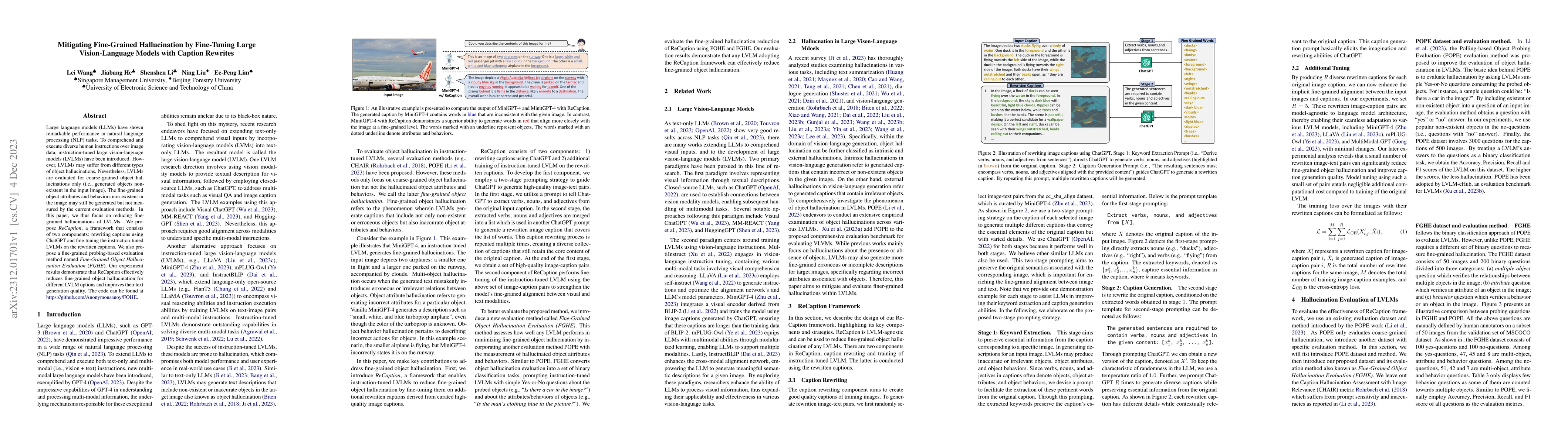 Thumbnail for Mitigating Fine-Grained Hallucination by Fine-Tuning Large
  Vision-Language Models with Caption Rewrites