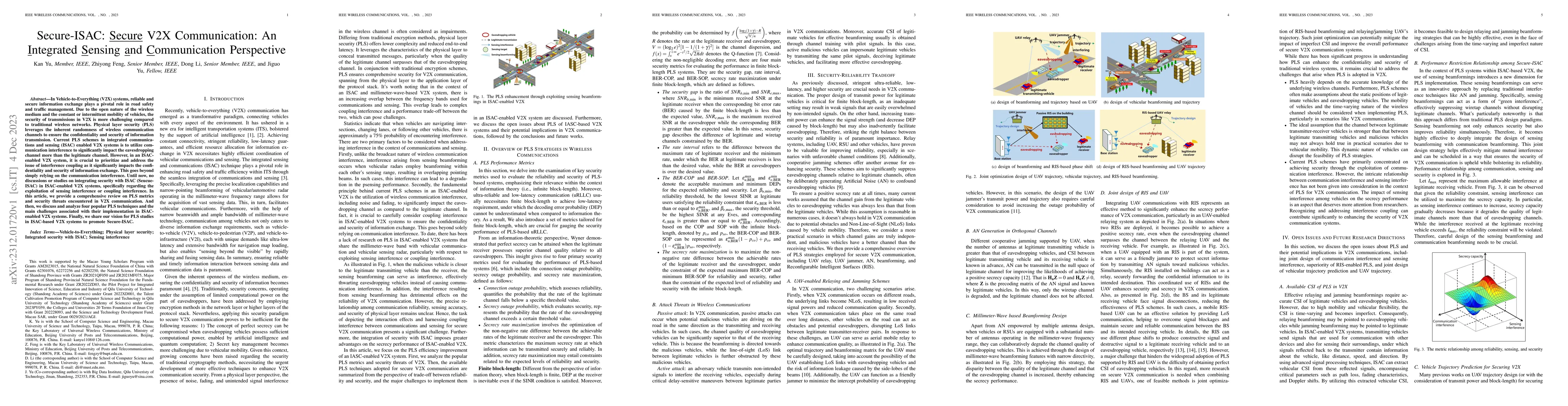 Thumbnail for Secure-ISAC: Secure V2X Communication: An Integrated Sensing and
  Communication Perspective