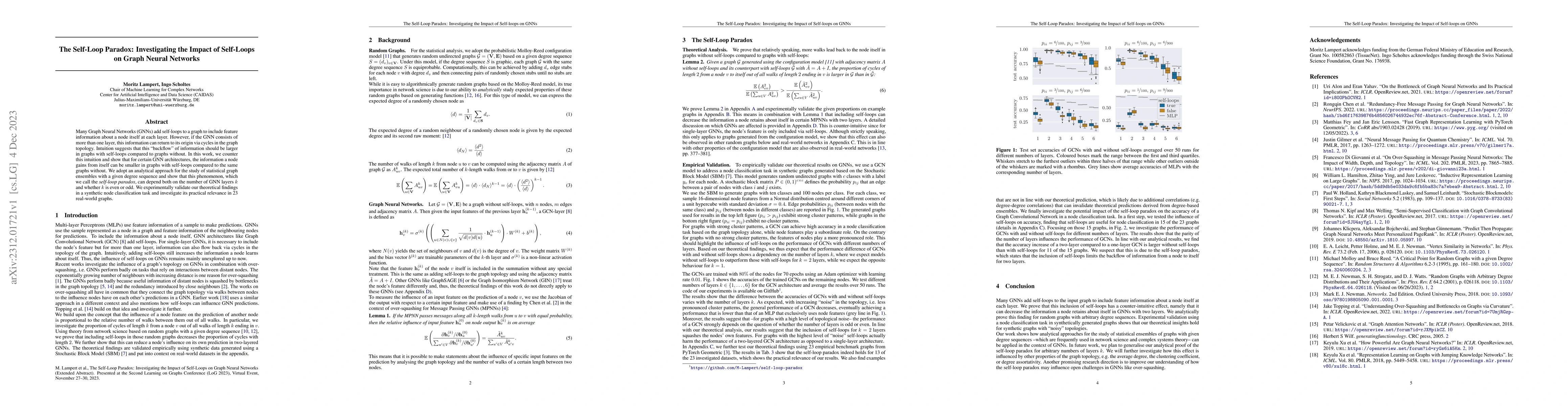Thumbnail for The Self-Loop Paradox: Investigating the Impact of Self-Loops on Graph
  Neural Networks