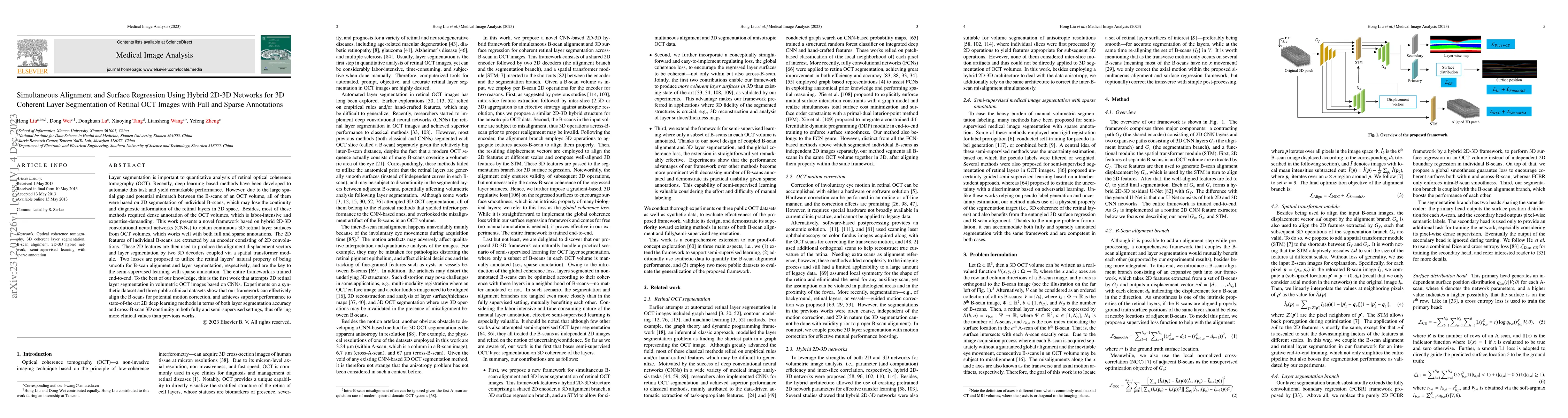 Thumbnail for Simultaneous Alignment and Surface Regression Using Hybrid 2D-3D
  Networks for 3D Coherent Layer Segmentation of Retinal OCT Images with Full
  and Sparse Annotations