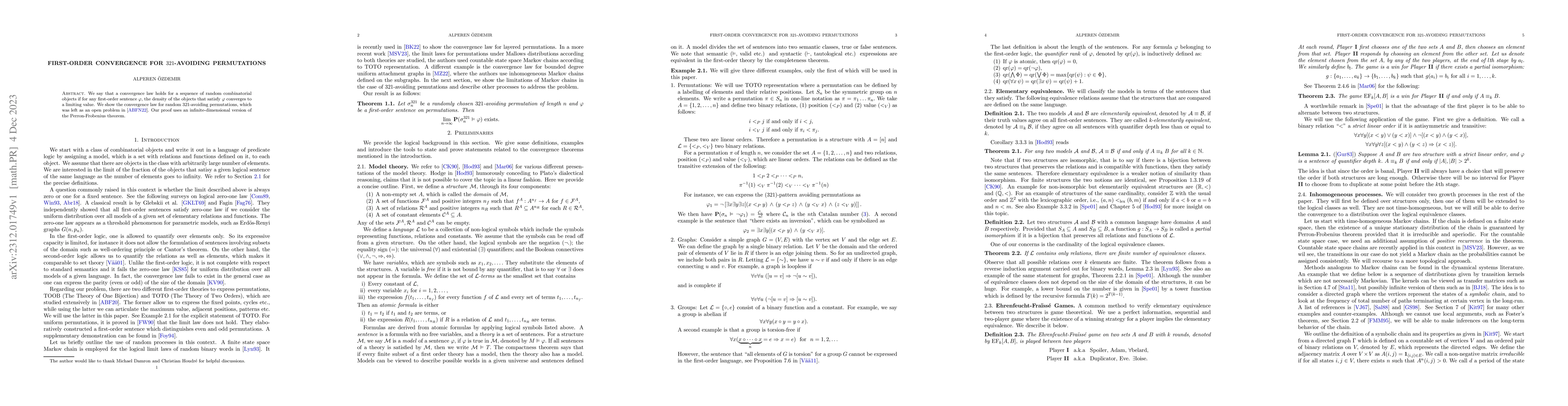 Thumbnail for First-order convergence for $321$-avoiding permutations