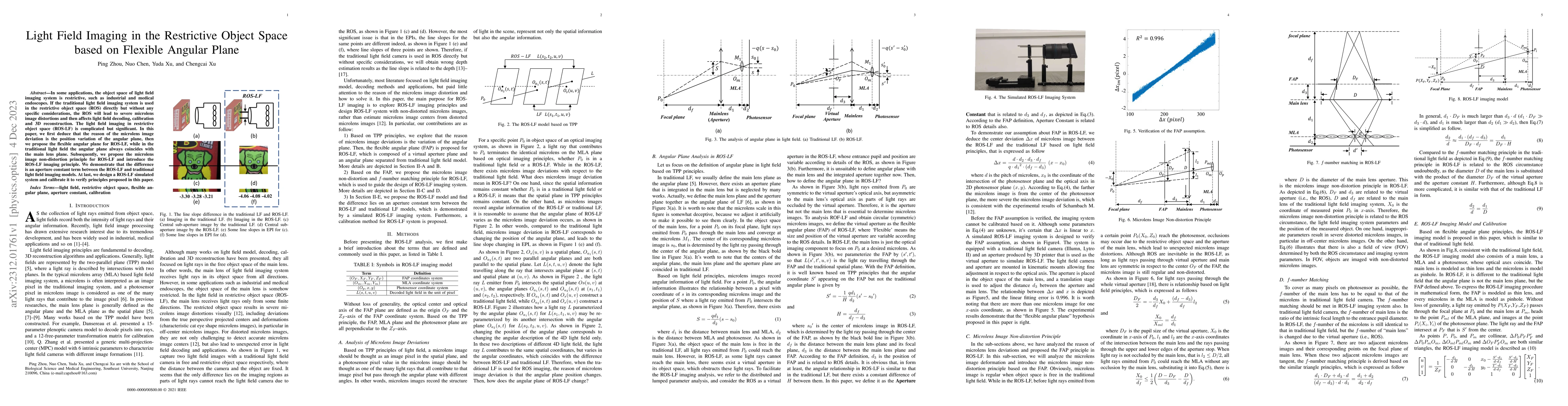 Thumbnail for Light Field Imaging in the Restrictive Object Space based on Flexible
  Angular Plane