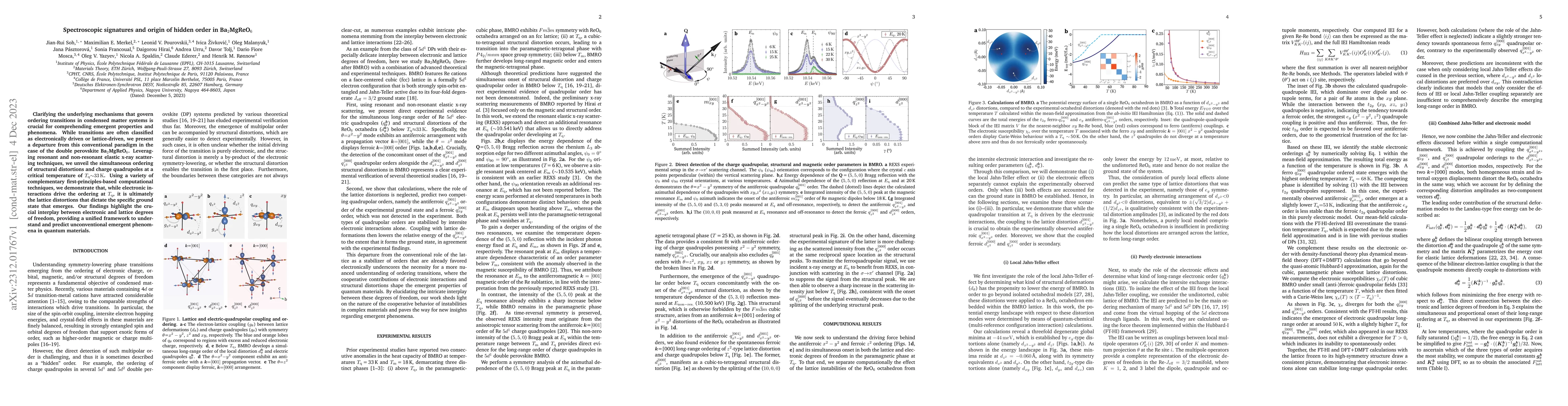 Thumbnail for Spectroscopic signatures and origin of a hidden order in Ba$_2$MgReO$_6$