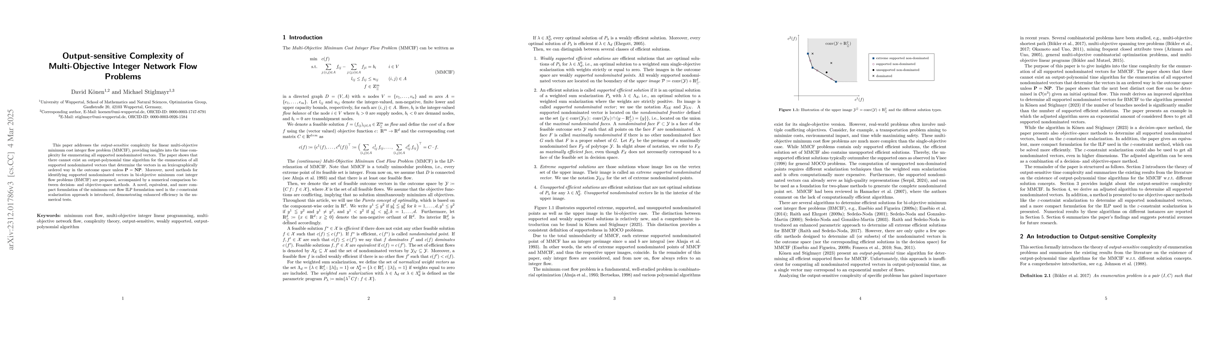 Thumbnail for Output-sensitive Complexity of Multi-Objective Integer Network Flow
  Problems