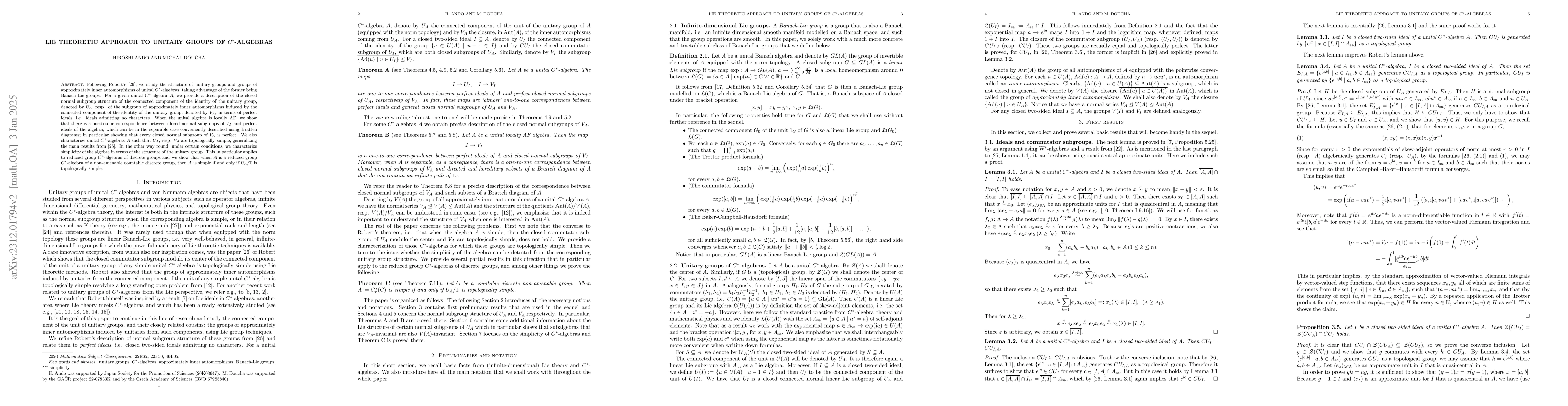 Thumbnail for Lie theoretic approach to unitary groups of $C^*$-algebras