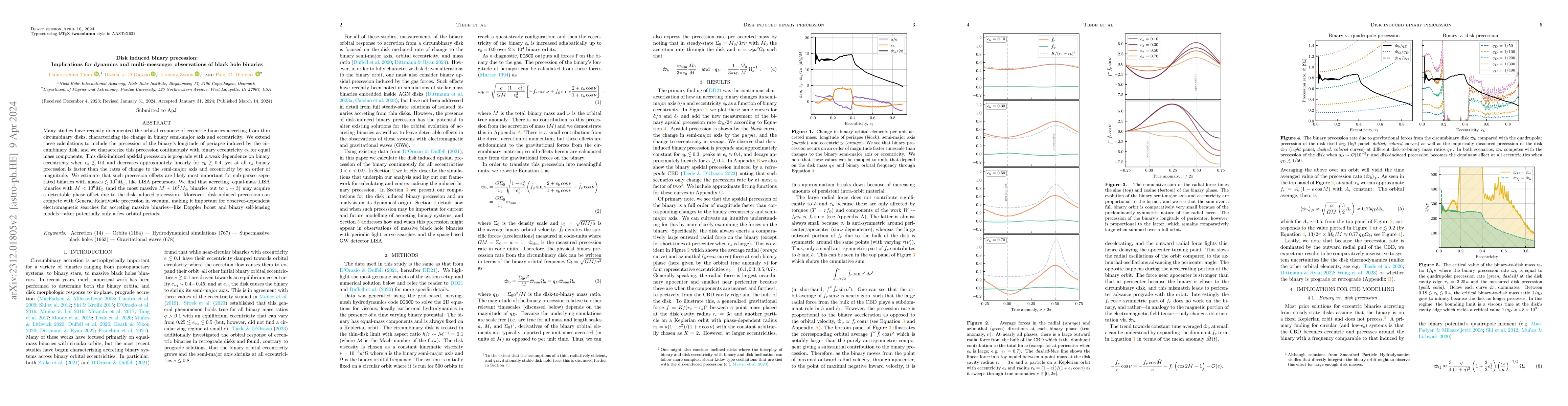 Thumbnail for Disk induced binary precession: Implications for dynamics and
  multi-messenger observations of black hole binaries