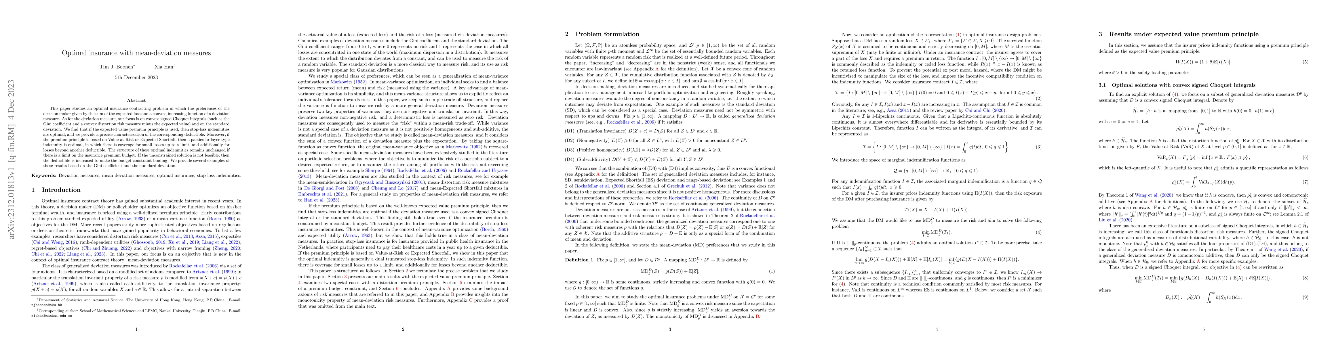 Thumbnail for Optimal insurance with mean-deviation measures