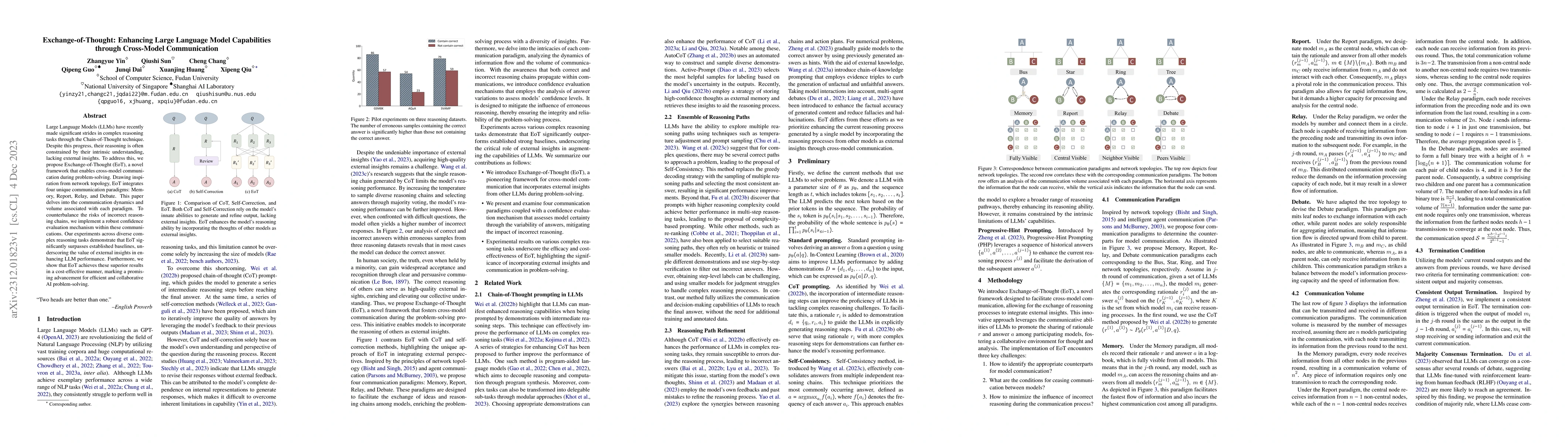Thumbnail for Exchange-of-Thought: Enhancing Large Language Model Capabilities through
  Cross-Model Communication