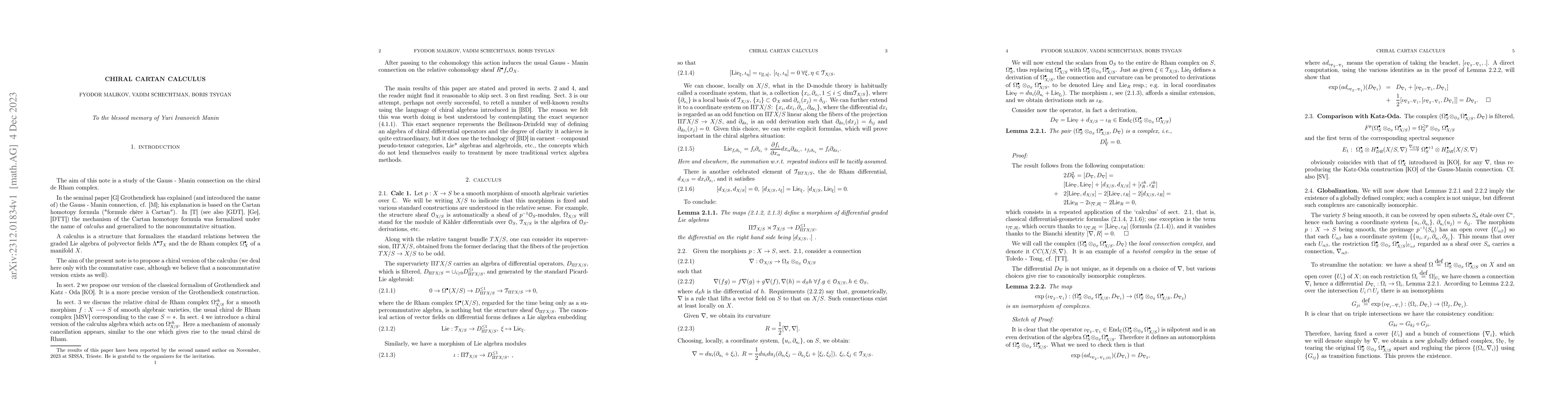 Thumbnail for Chiral Cartan calculus
