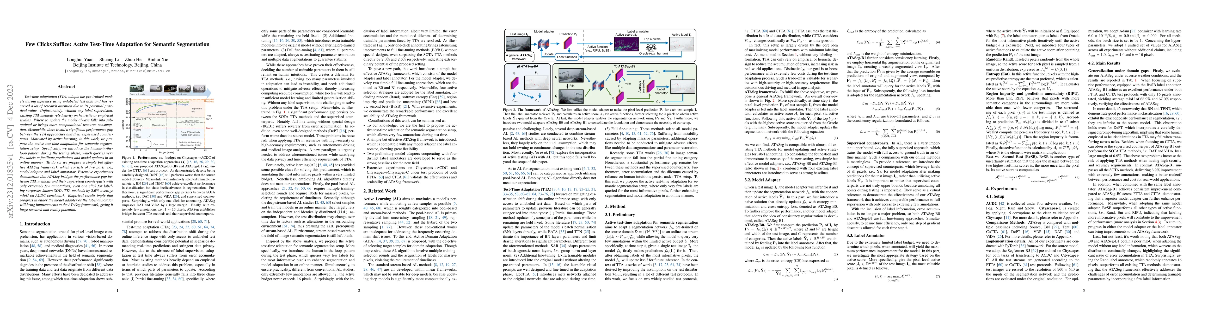Thumbnail for Few Clicks Suffice: Active Test-Time Adaptation for Semantic
  Segmentation