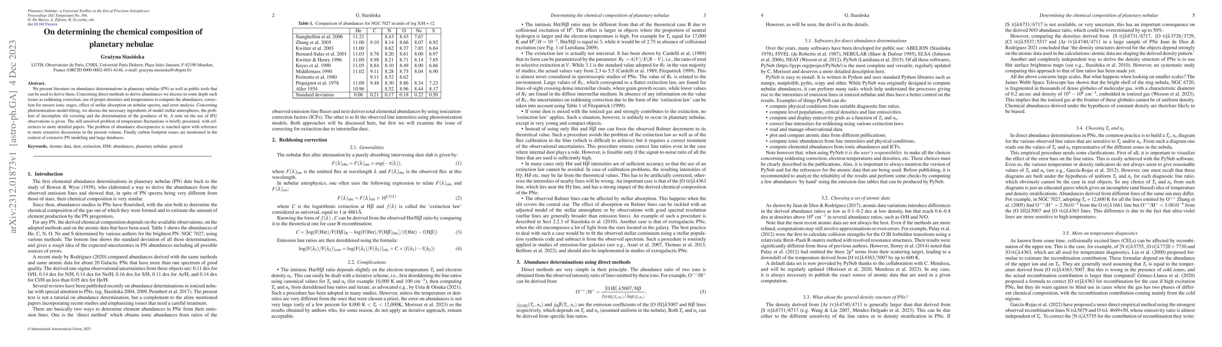 Thumbnail for On determining the chemical composition of planetary nebulae